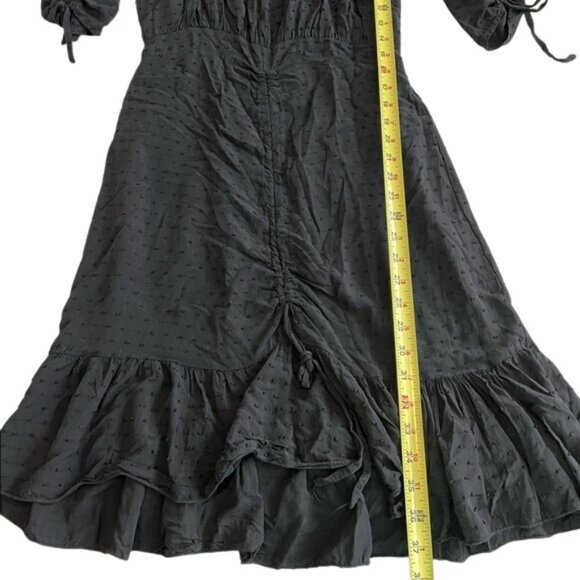 Alice Rinaldi Clip Dot Dress Black 1/2 Sleeve Ruched Made in Italy Size 2 - Picture 6 of 12